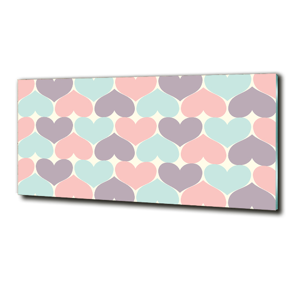 Quadro vetro Cuori colorati