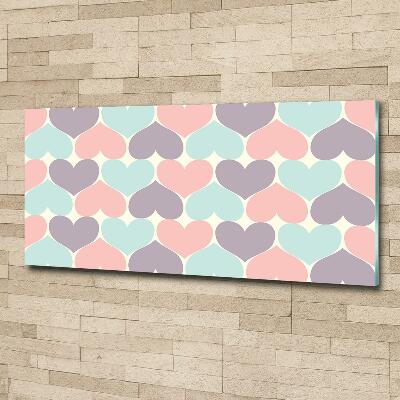 Quadro vetro Cuori colorati