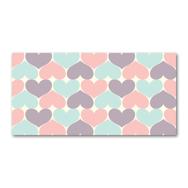 Quadro vetro Cuori colorati