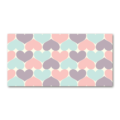 Quadro vetro Cuori colorati