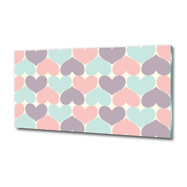 Quadro vetro Cuori colorati