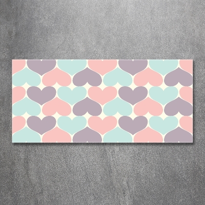 Quadro vetro Cuori colorati