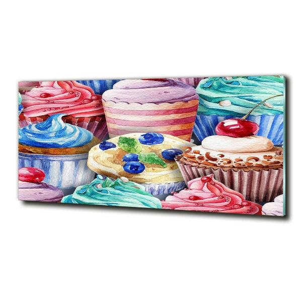 Quadro su vetro Cupcake colorati