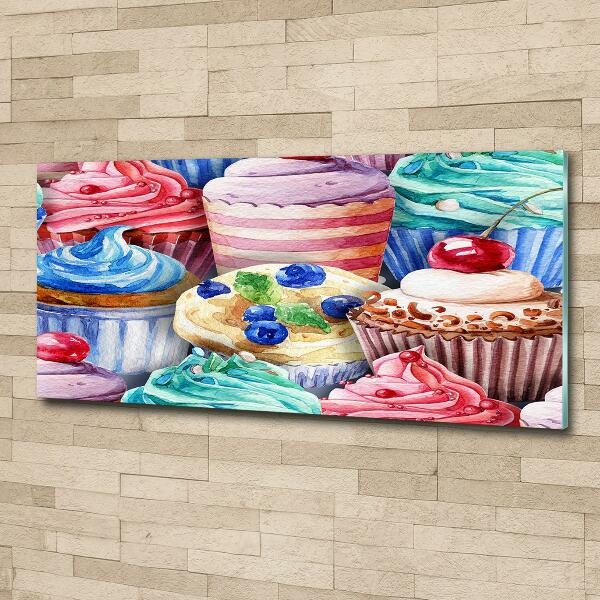Quadro su vetro Cupcake colorati