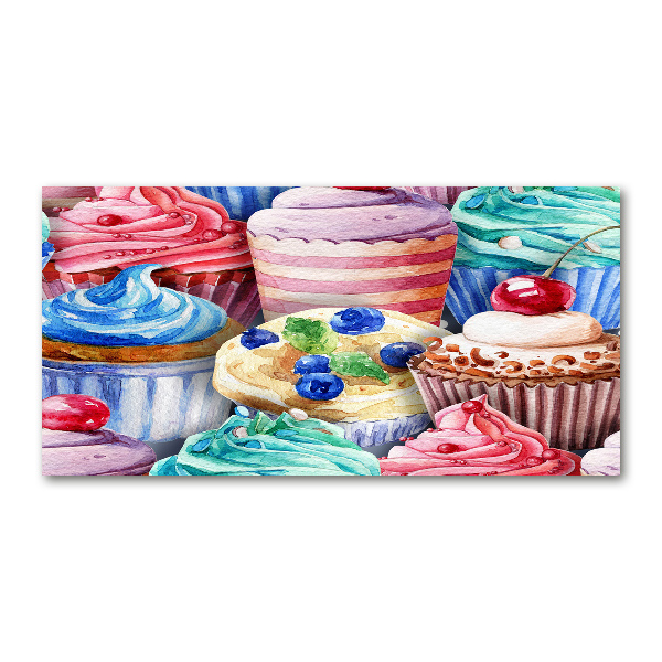 Quadro su vetro Cupcake colorati
