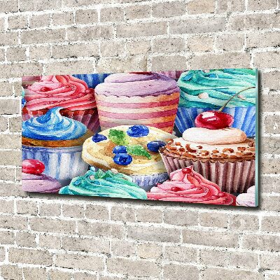 Quadro su vetro Cupcake colorati