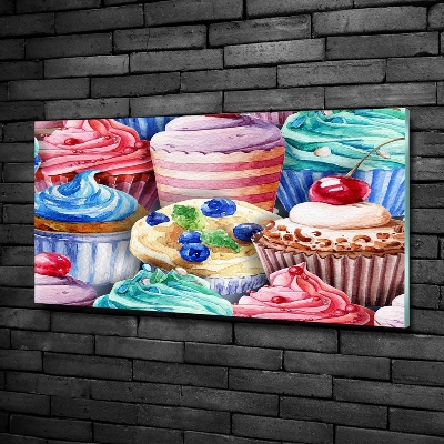 Quadro su vetro Cupcake colorati