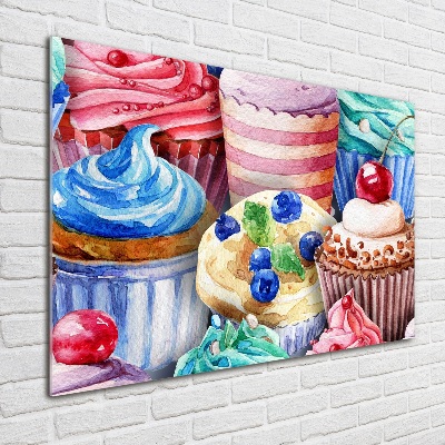 Quadro su vetro Cupcake colorati
