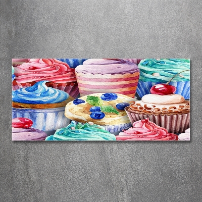 Quadro su vetro Cupcake colorati