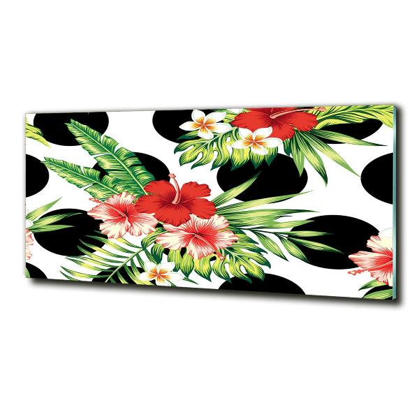 Quadro su vetro Fiori hawaiani