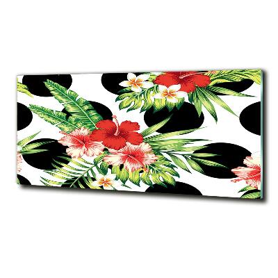 Quadro su vetro Fiori hawaiani