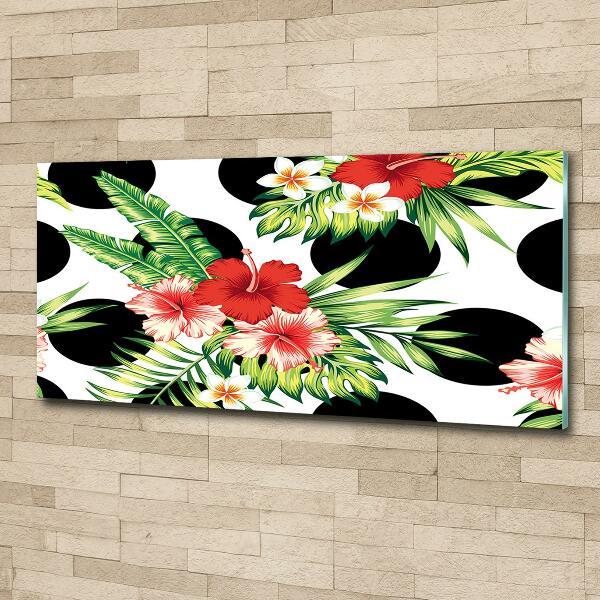 Quadro su vetro Fiori hawaiani