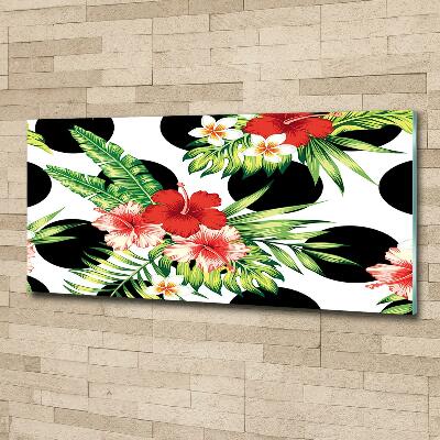 Quadro su vetro Fiori hawaiani