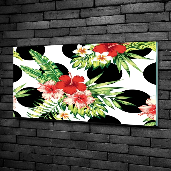 Quadro su vetro Fiori hawaiani