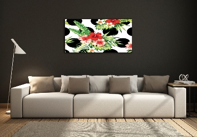 Quadro su vetro Fiori hawaiani