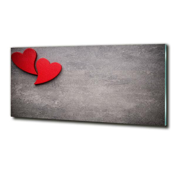 Quadro su vetro Cuori rossi
