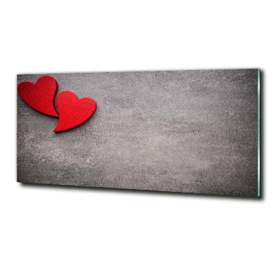 Quadro su vetro Cuori rossi