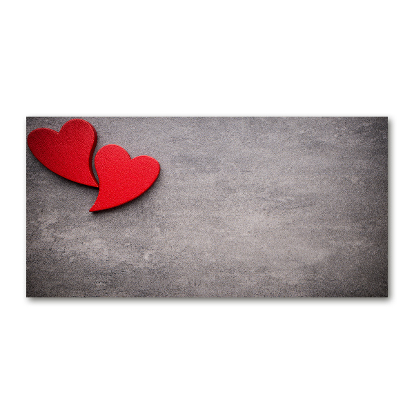 Quadro su vetro Cuori rossi