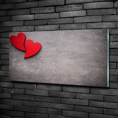 Quadro su vetro Cuori rossi