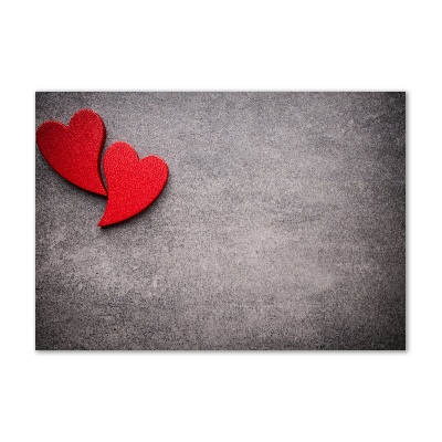 Quadro su vetro Cuori rossi
