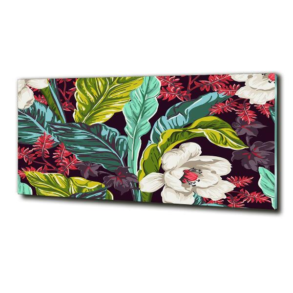 Quadro su vetro Fiori tropicali