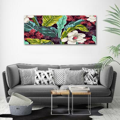 Quadro su vetro Fiori tropicali