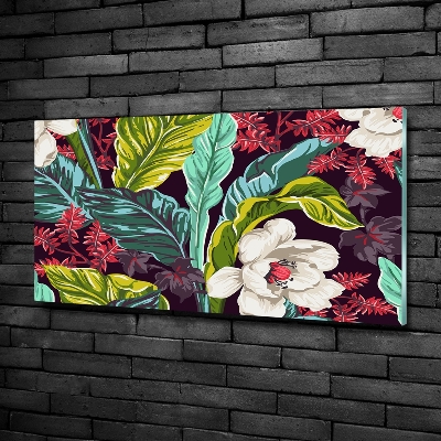 Quadro su vetro Fiori tropicali