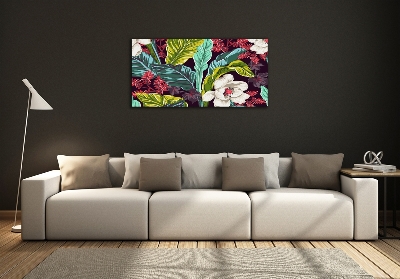 Quadro su vetro Fiori tropicali