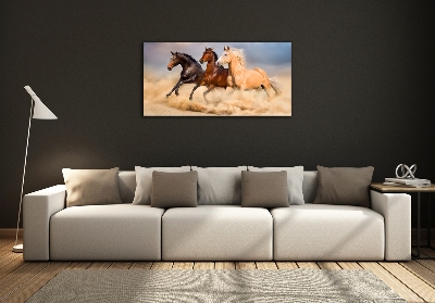 Quadro vetro Cavalli al galoppo