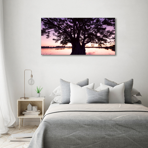 Quadro vetro Albero e lago