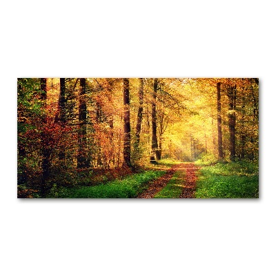 Quadro in verde Foresta in autunno