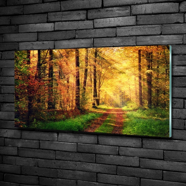 Quadro in verde Foresta in autunno