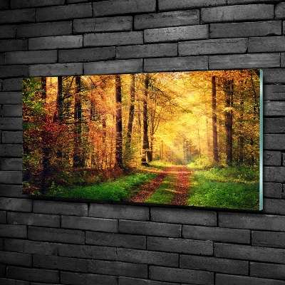 Quadro in verde Foresta in autunno