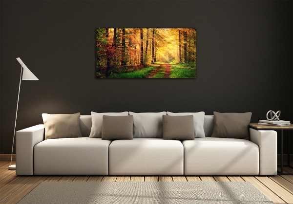 Quadro in verde Foresta in autunno