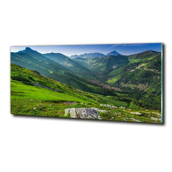 Quadro su vetro L'alba in montagna