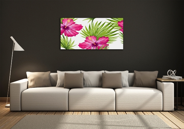 Quadro in vetro Fiori hawaiani