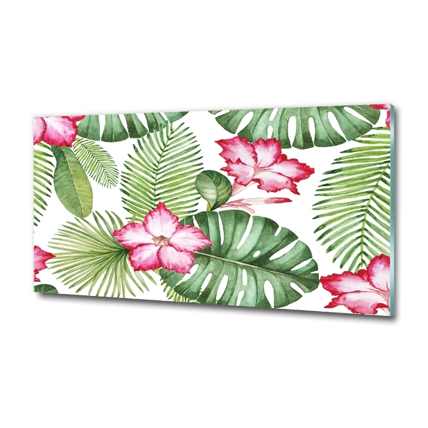 Quadro in verde Fiori tropicali