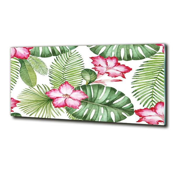 Quadro in verde Fiori tropicali