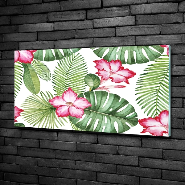 Quadro in verde Fiori tropicali