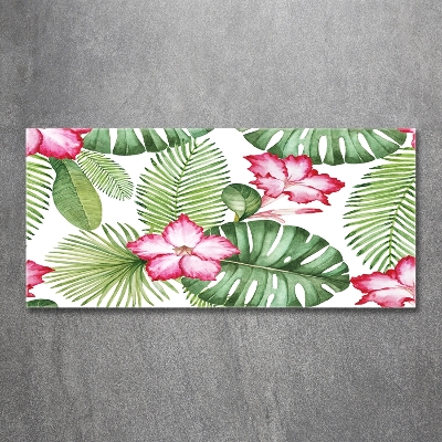 Quadro in verde Fiori tropicali