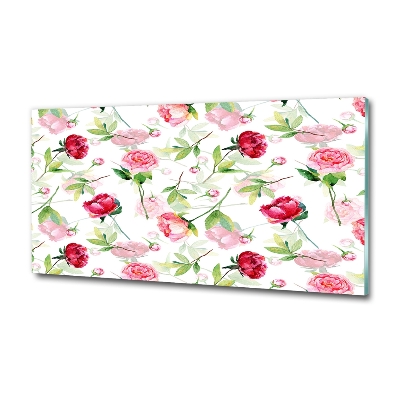 Quadro su vetro Peonie rosa