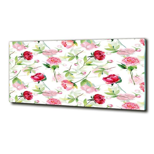 Quadro su vetro Peonie rosa