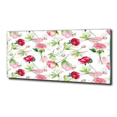 Quadro su vetro Peonie rosa