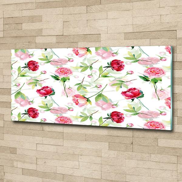 Quadro su vetro Peonie rosa