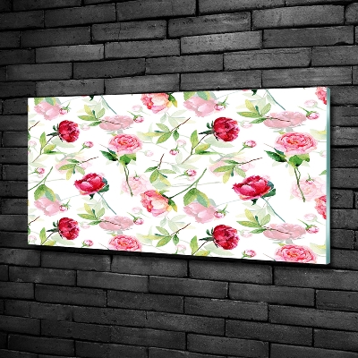 Quadro su vetro Peonie rosa