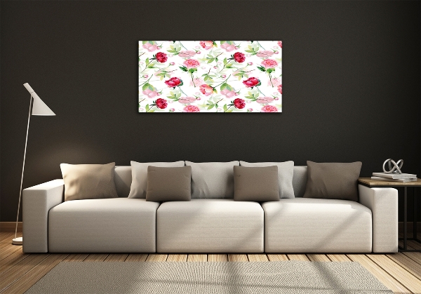 Quadro su vetro Peonie rosa