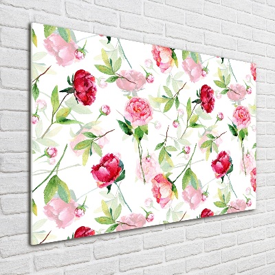 Quadro su vetro Peonie rosa