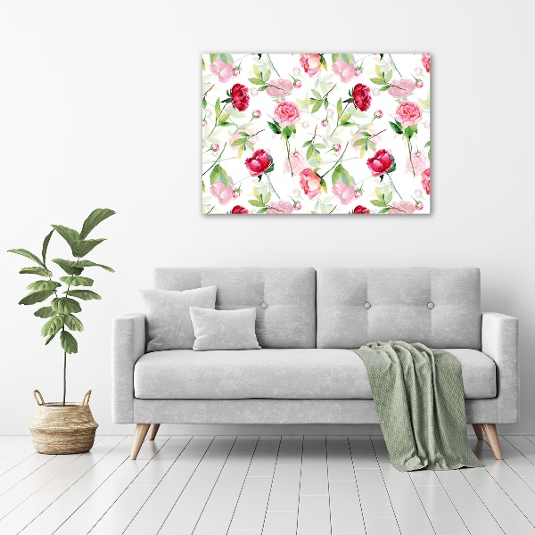 Quadro su vetro Peonie rosa