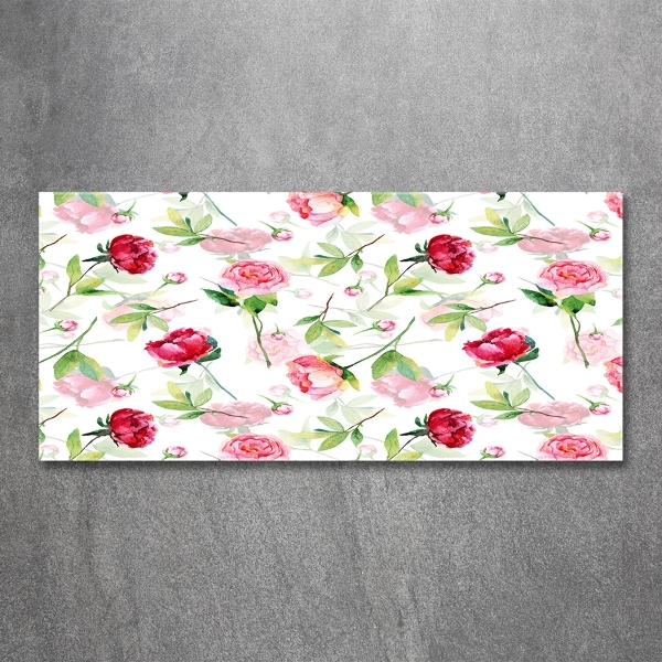 Quadro su vetro Peonie rosa