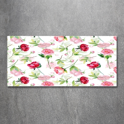 Quadro su vetro Peonie rosa